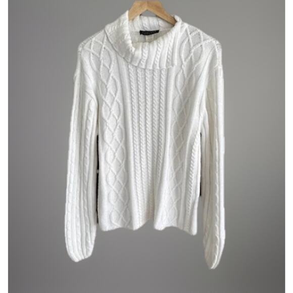 Forever Creative Sweaters - Vintage Forever Creative Chunky Cable Knit Sweater White Coastal Grandma Size XL